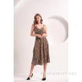 Slip Midi-Kleid mit Leopardenmuster